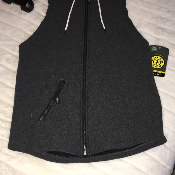 💛 GOLD’S GYM Men’s Sleeveless Hoodie - Picture 3 of 8